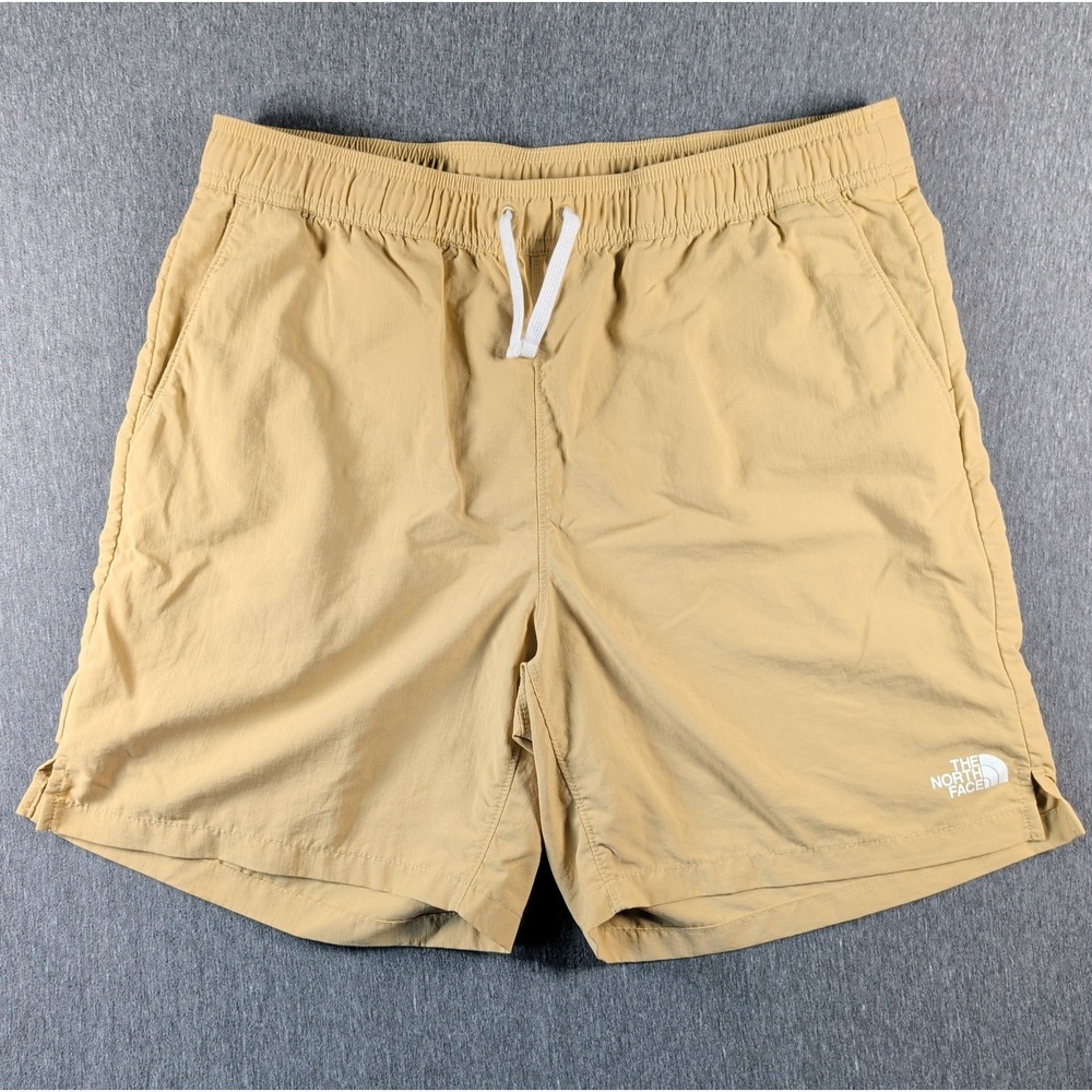 North Face Flash Dry Shorts Sz M Beige Nylon Drawstring Preppy Gym Bodycon NWOT